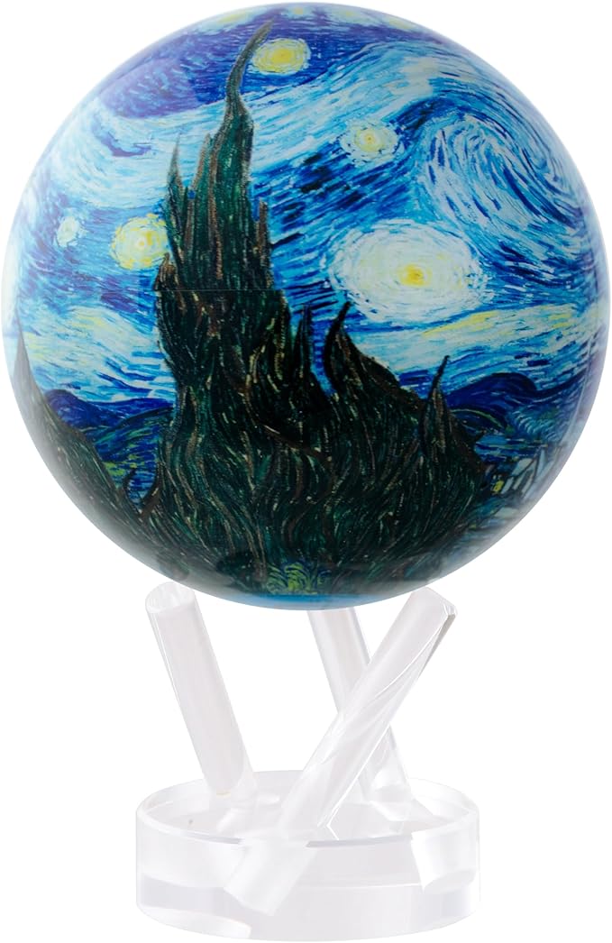 MOVA Starry Night 4.5” – Rotating Solar Art Globe Featuring Van Gogh’s Masterpiece