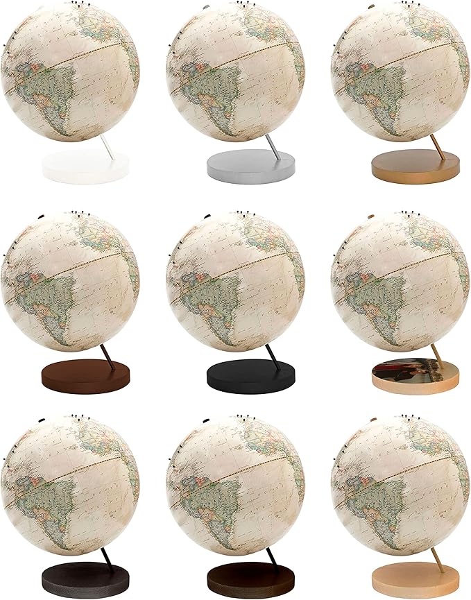Classic Push Pin Globe Ivory with Pins for Tracking World Travels